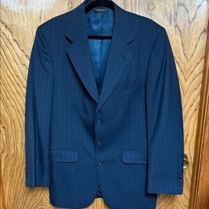 Warren Sewell Navy Blue Suit. Jacket 40L pants 34x30. Vintage.